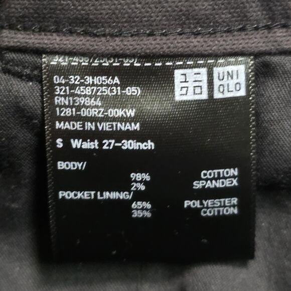 Uniqlo Cargo Jogger Pants Men’s Small Black Stretch RN 139864 - Picture 2 of 4